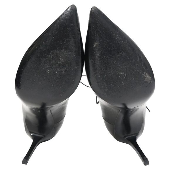 Saint Laurent Thorn Lace Up Pointed Toe Pumps in Black Leather - Picture 6 of 7